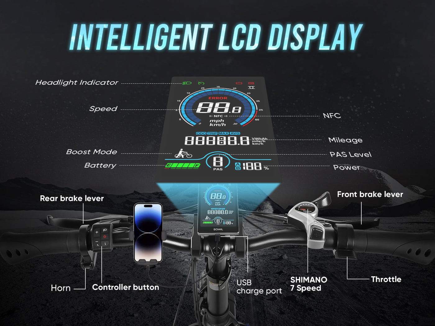 SAMEBIKE LOTDM200-II Pneus larges Vélo électrique pliant