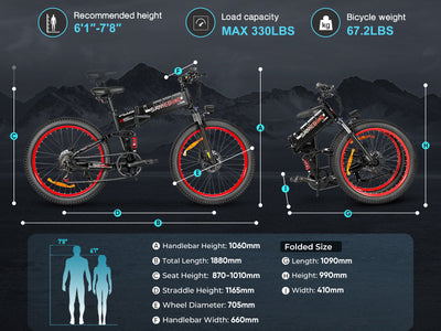 SAMEBIKE LO26 Plus Vae Pliant Tout terrain Haute Performance 1000w