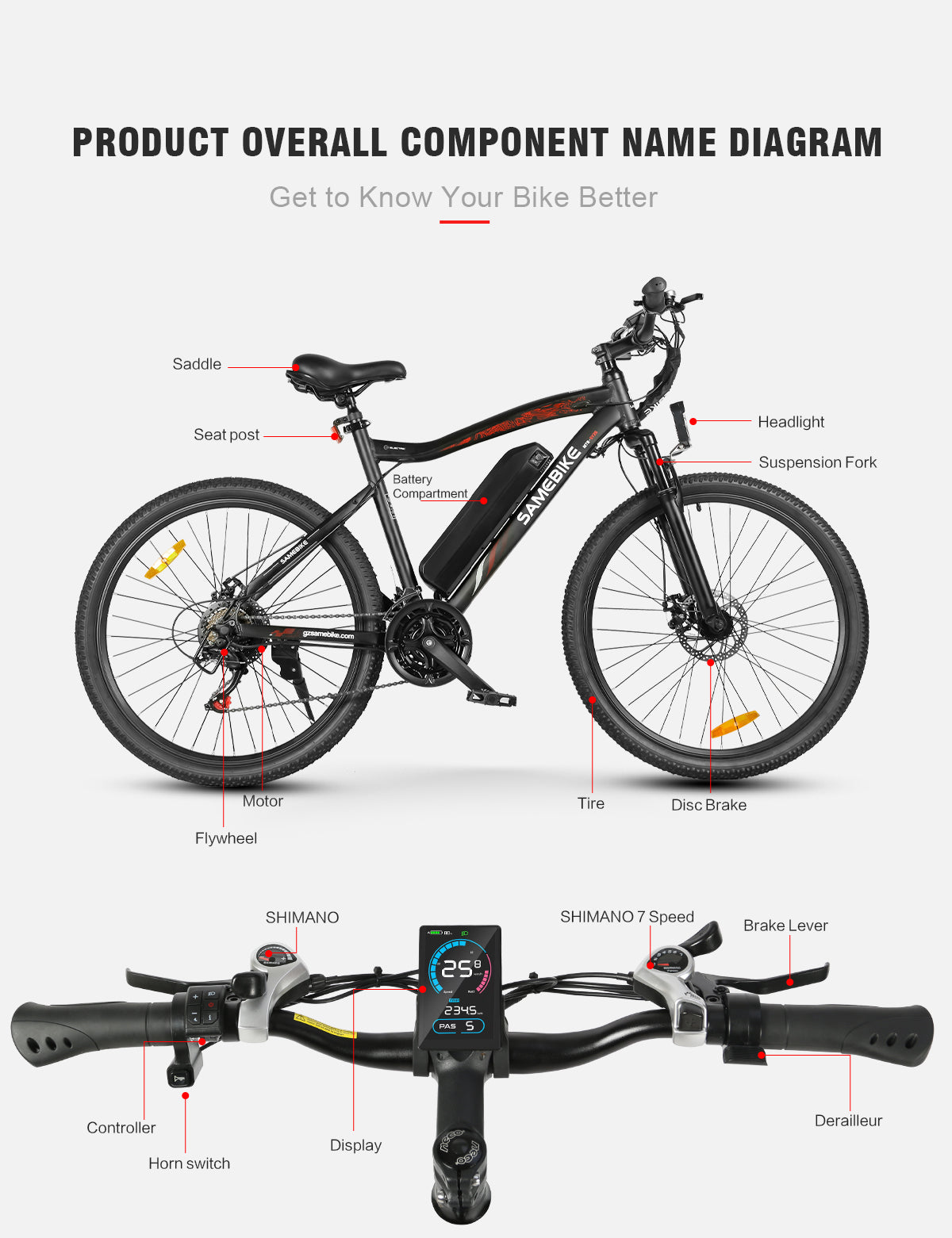 SAMEBIKE SY26-II Vélo électrique Tout terrain